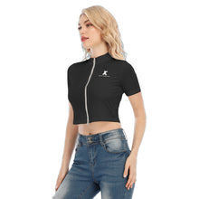 Load image into Gallery viewer, Backstage Women's Short Sleeve T-shirt With Two-way Zipper