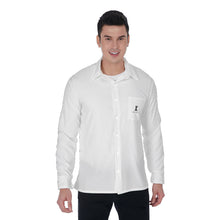 Load image into Gallery viewer, Men's White Long Sleeve Logo Shirt