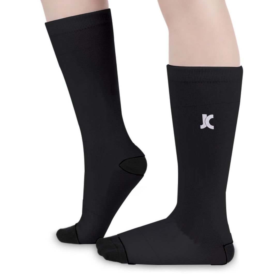 Unisex Black JC Logo Long Socks