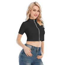 Load image into Gallery viewer, Backstage Women&#39;s Short Sleeve T-shirt With Two-way Zipper
